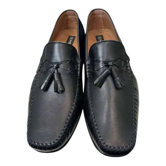 New Mezlan E6827 Black Leather Slip-on Loafers Dress Shoes 11.5